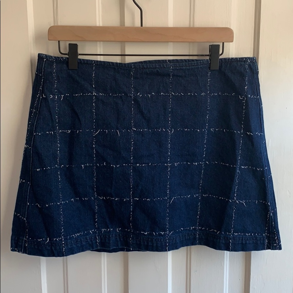 BDG for Urban Outfitters Denim Grid Check Skirt